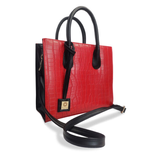 CARTERA ROMA CROCO ROJO