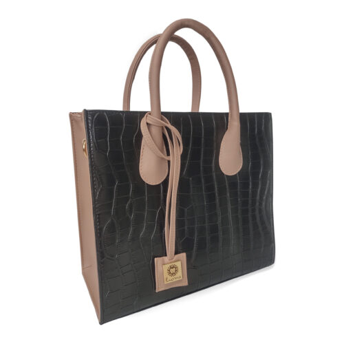 CARTERA ROMA CROCO NEGRO